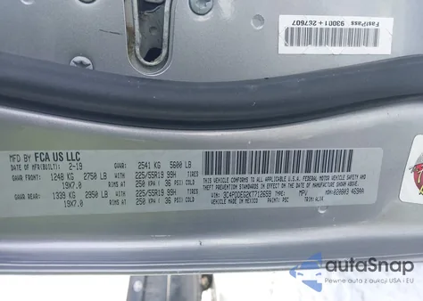 2019 Dodge Journey Gt Awd из США, поврежденный, VIN 3C4PDDEG2KT712659